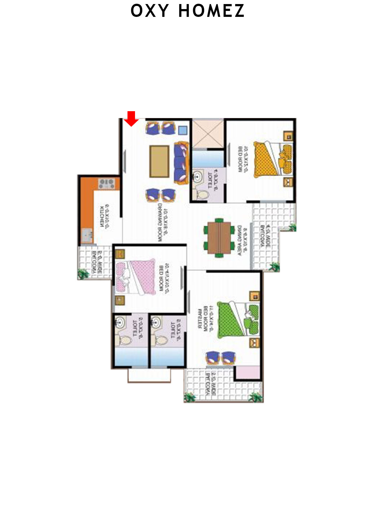 Oxy Homez Block O Unit 8 (Type 6) Floor Plan