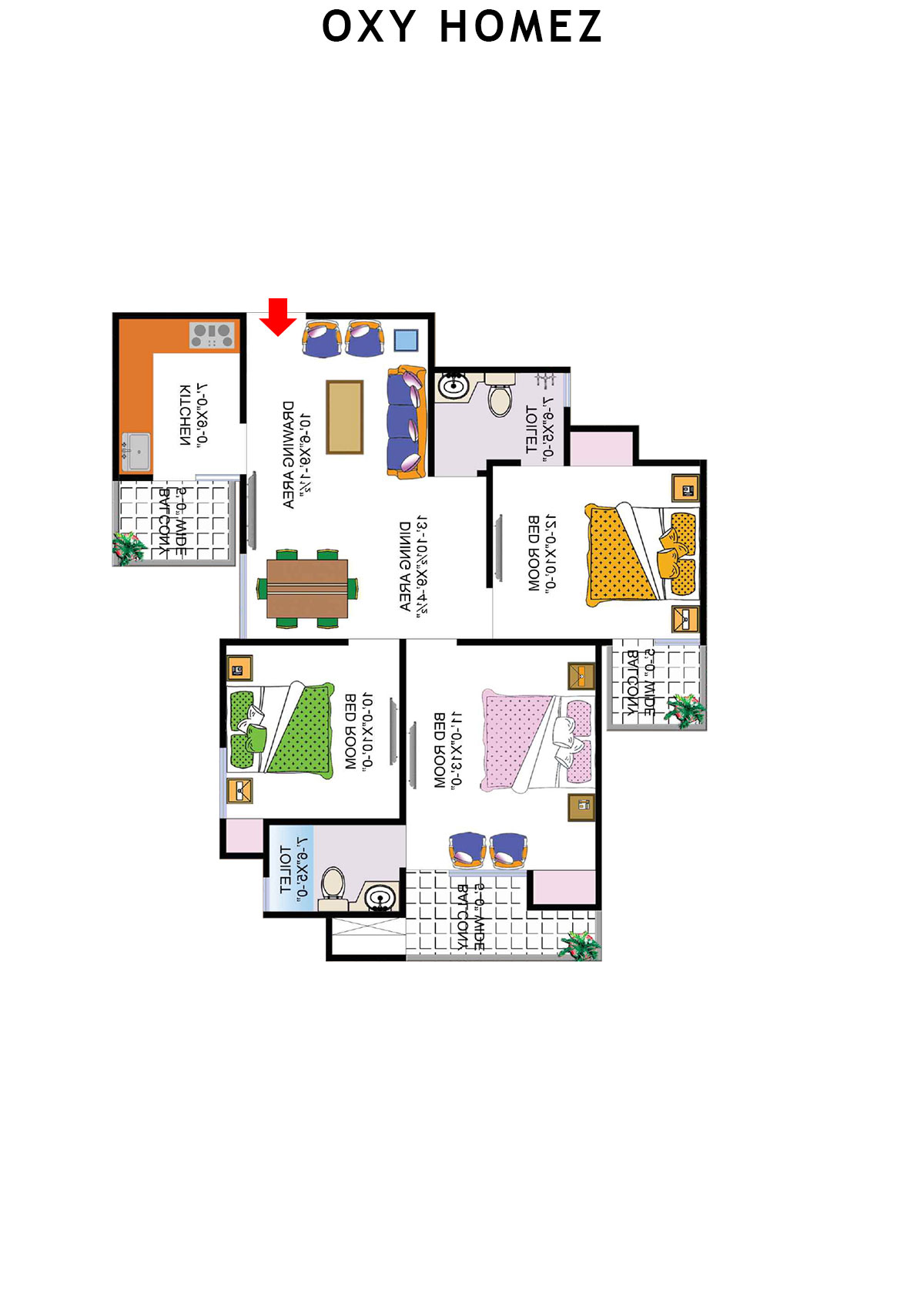 Oxy Homez Block X Unit 7 (Type 7) Floor Plan