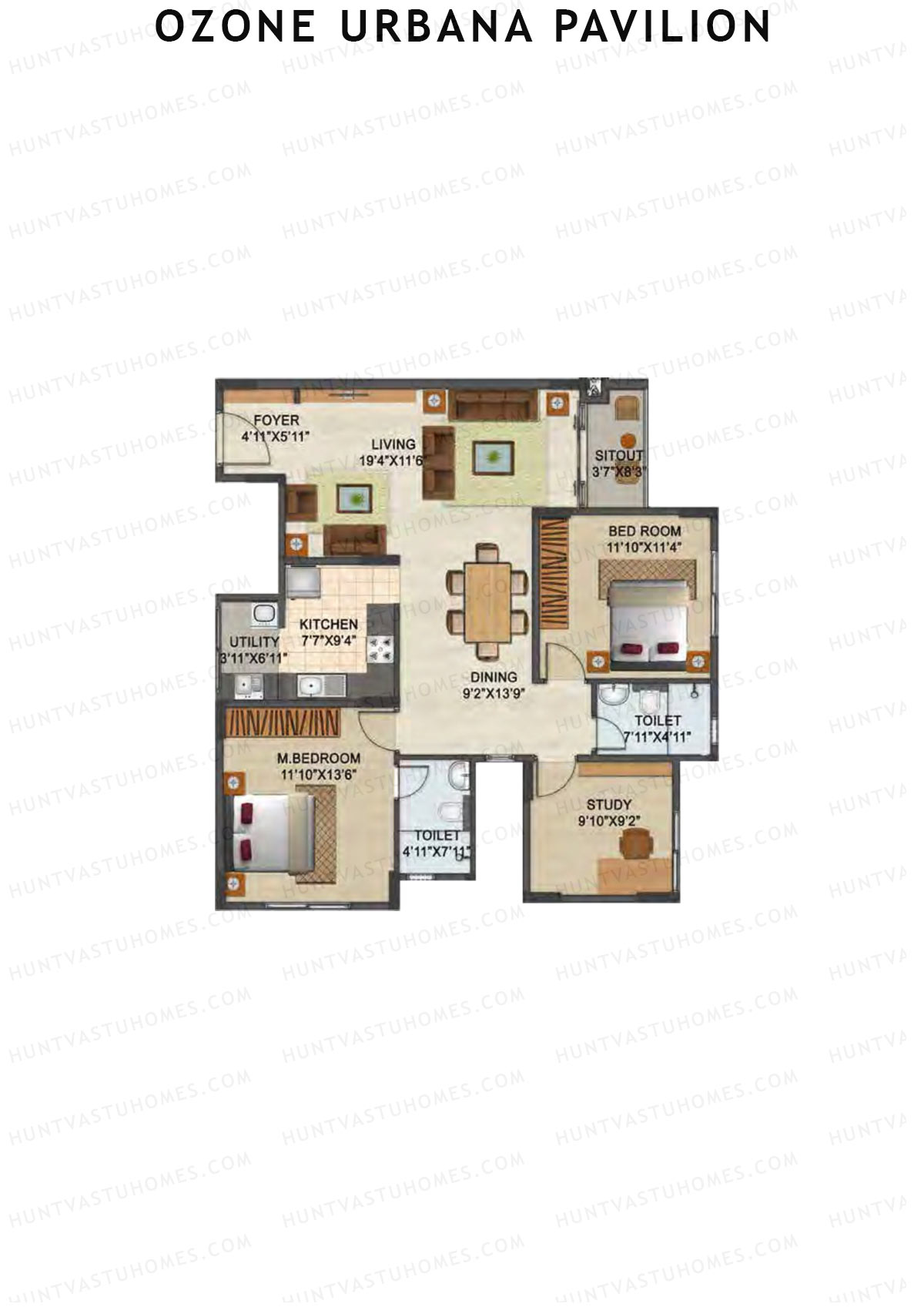 Ozone Urbana Pavilion Tower C Unit 4 Floor Plan