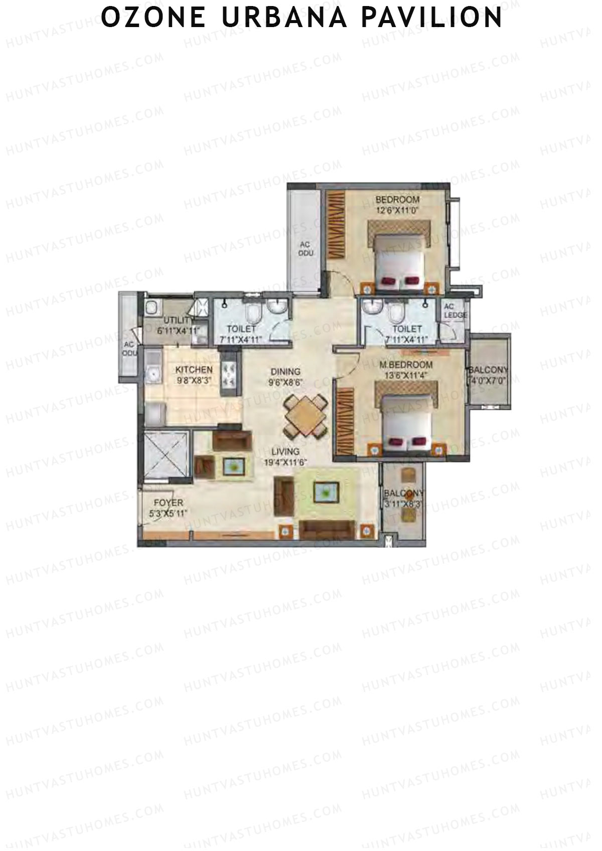 Ozone Urbana Pavilion Tower E Unit 3 Floor Plan