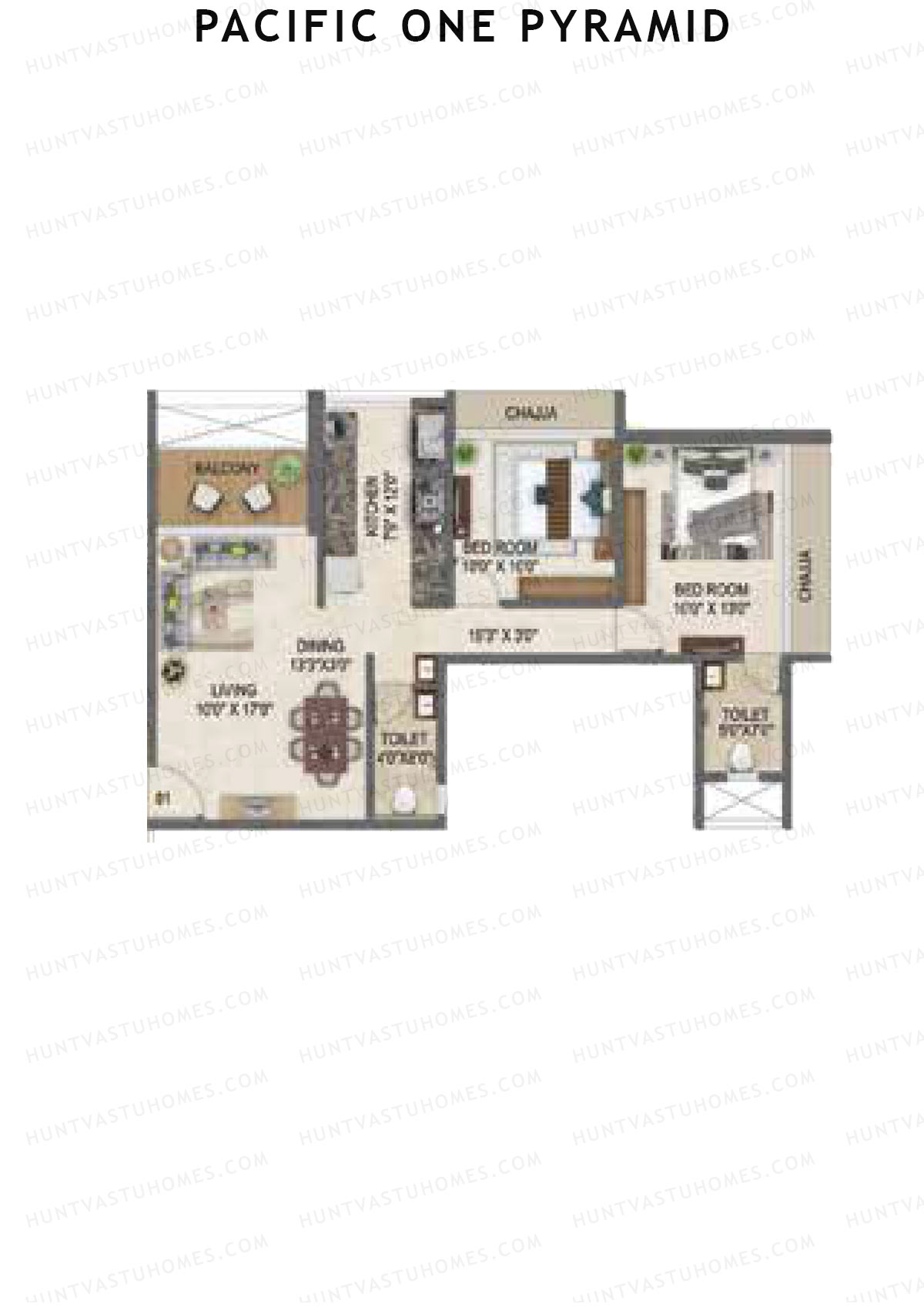 Pacific One Pyramid Tower A Unit 1 Floor Plan