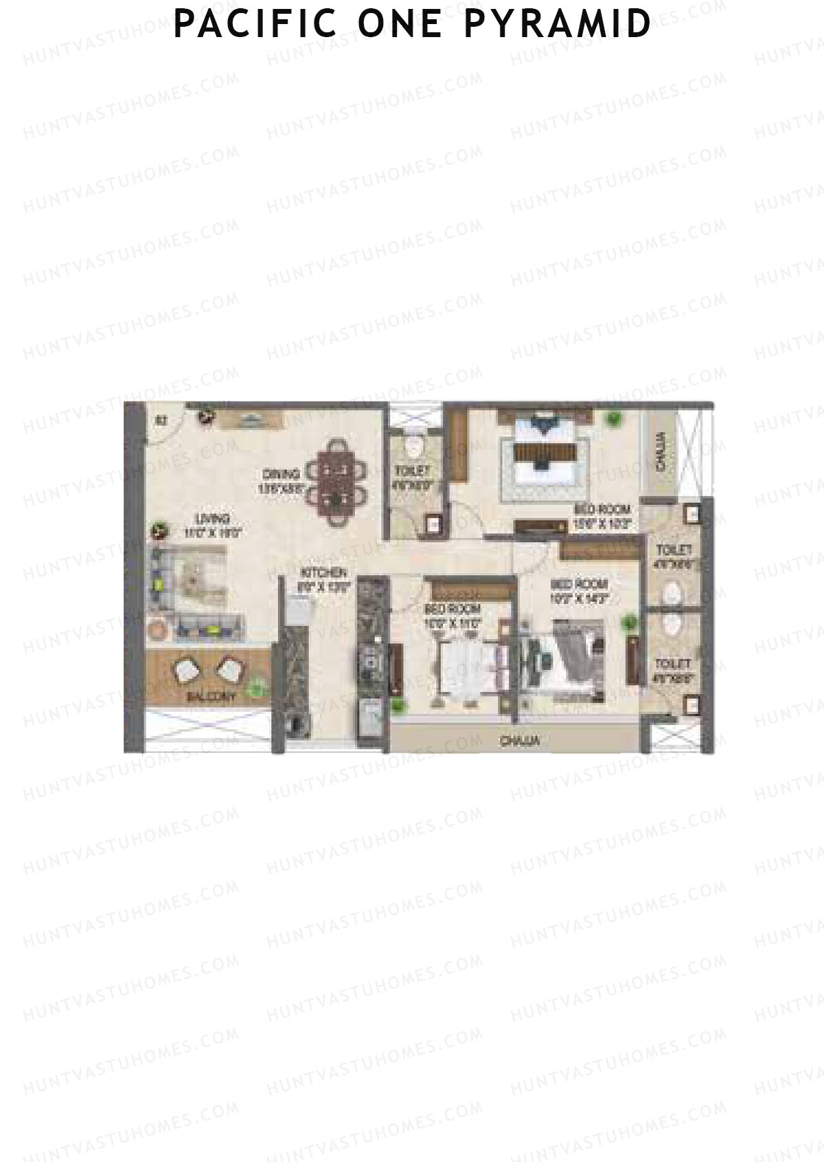 Pacific One Pyramid Tower A Unit 2 Floor Plan