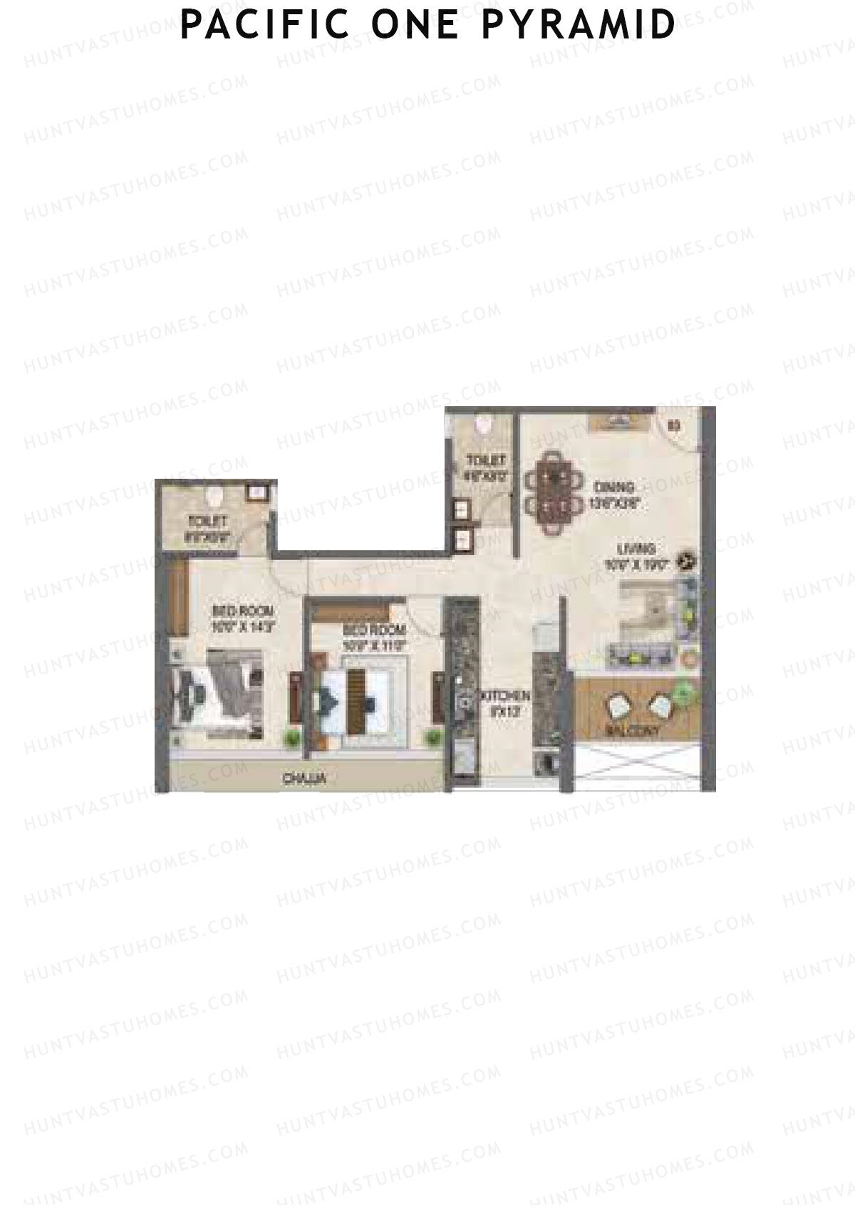 Pacific One Pyramid Tower A Unit 3 Floor Plan