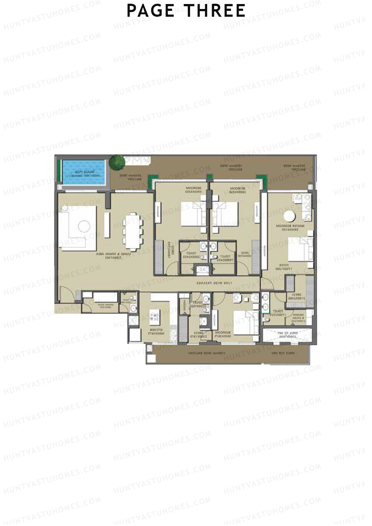 Page Three Residences Page3 Unit C302 (Type 1) Floor Plan