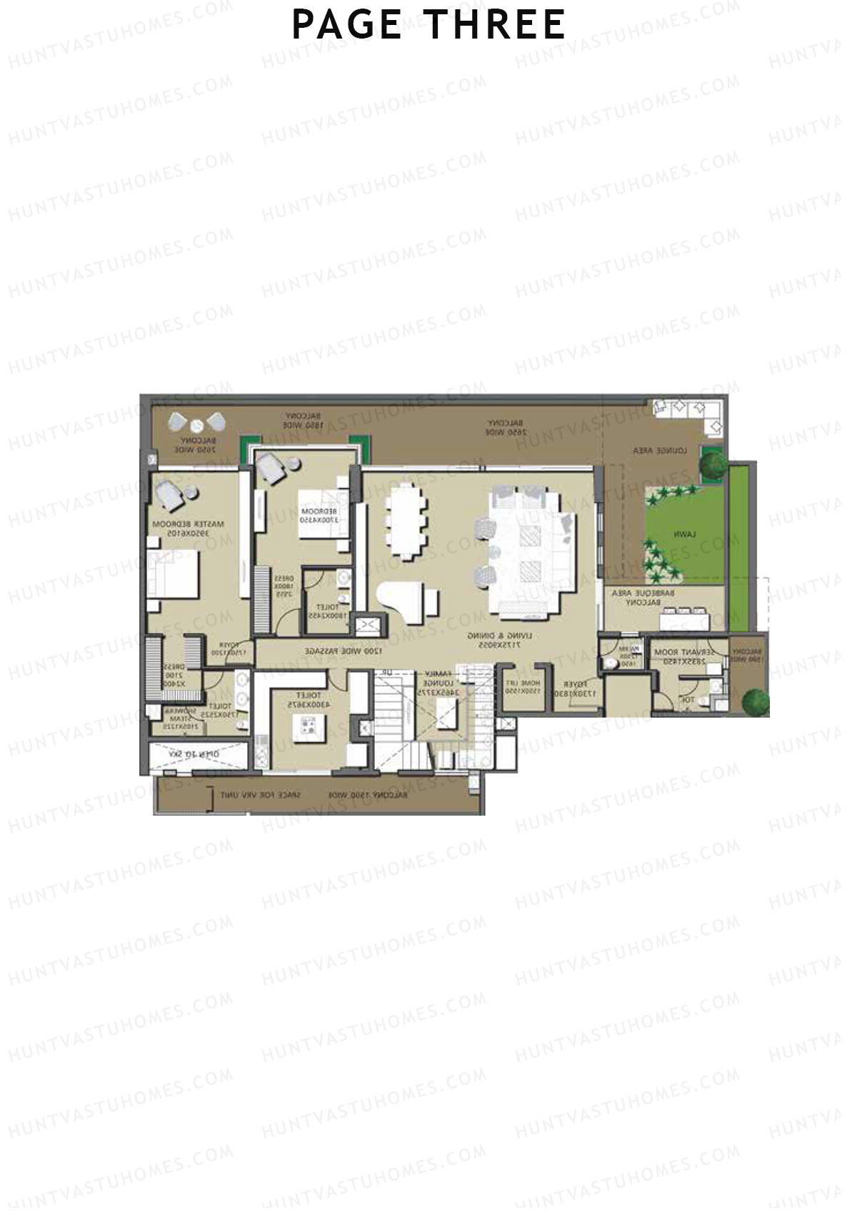 Page Three Residences Page3 Unit C401 (Duplex) Floor Plan