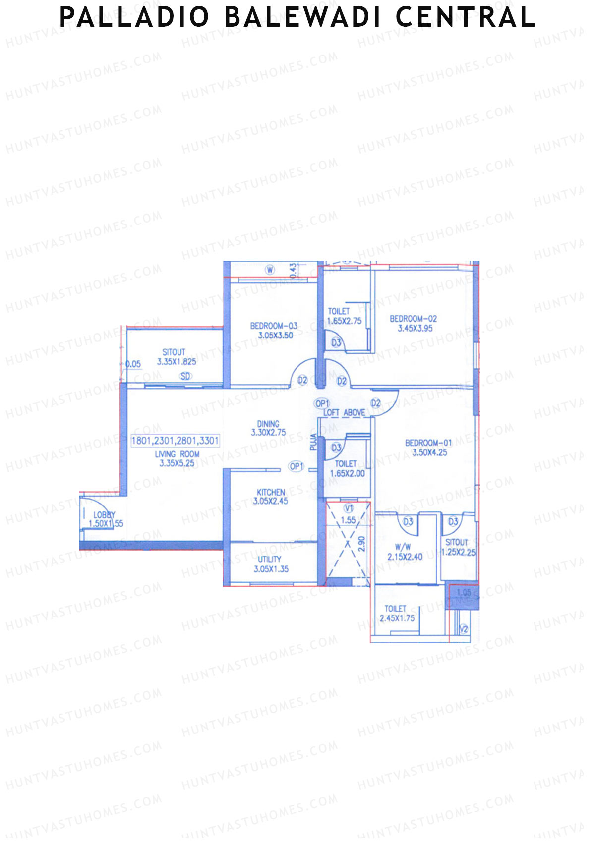 Palladio Balewadi Central Tower 1 Unit 1 Floor Plan