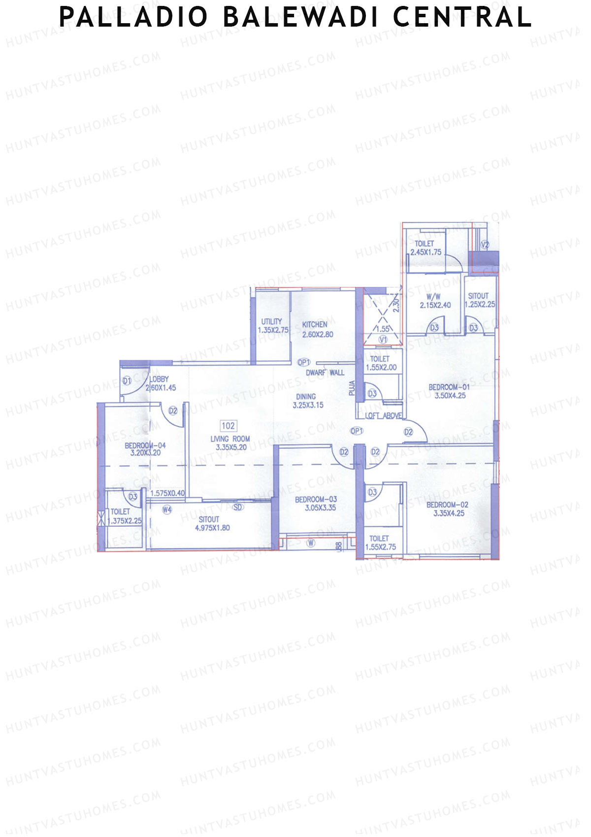 Palladio Balewadi Central Tower 1 Unit 2 Floor Plan