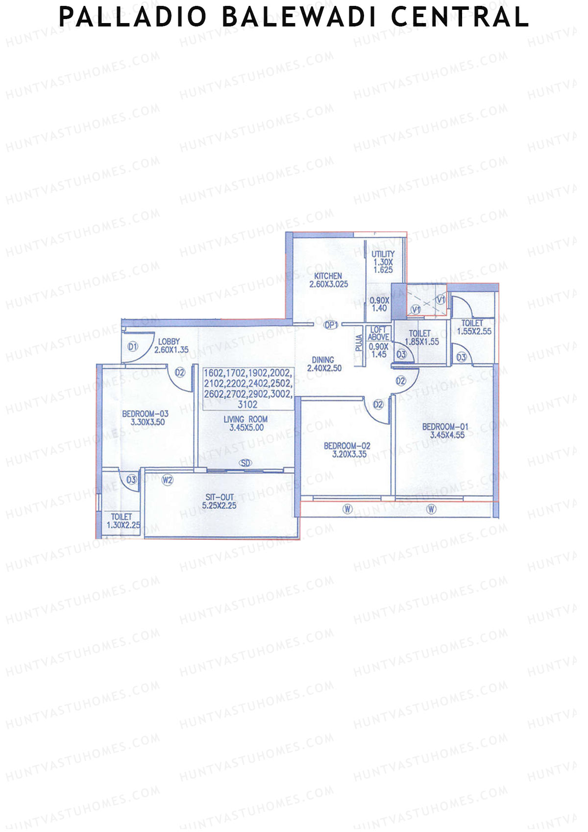 Palladio Balewadi Central Tower 2 Unit 2 Floor Plan