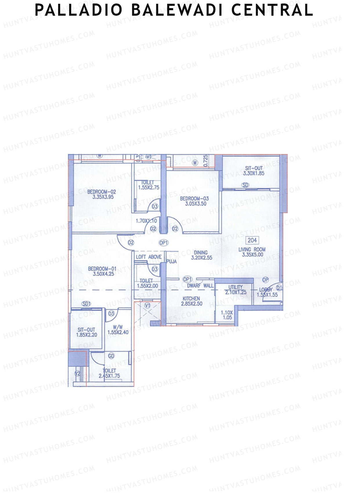 Palladio Balewadi Central Tower 2 Unit 4 Floor Plan