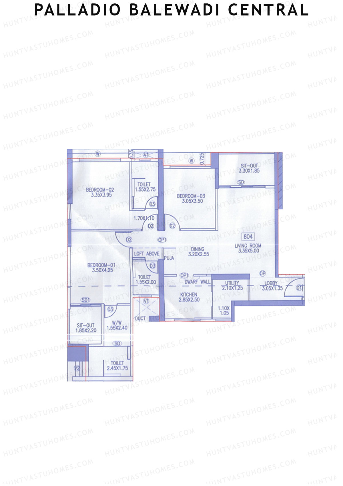 Palladio Balewadi Central Tower 2 Unit 4 Floor Plan