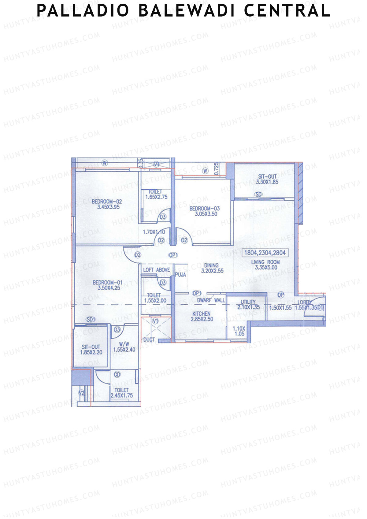 Palladio Balewadi Central Tower 2 Unit 4 Floor Plan