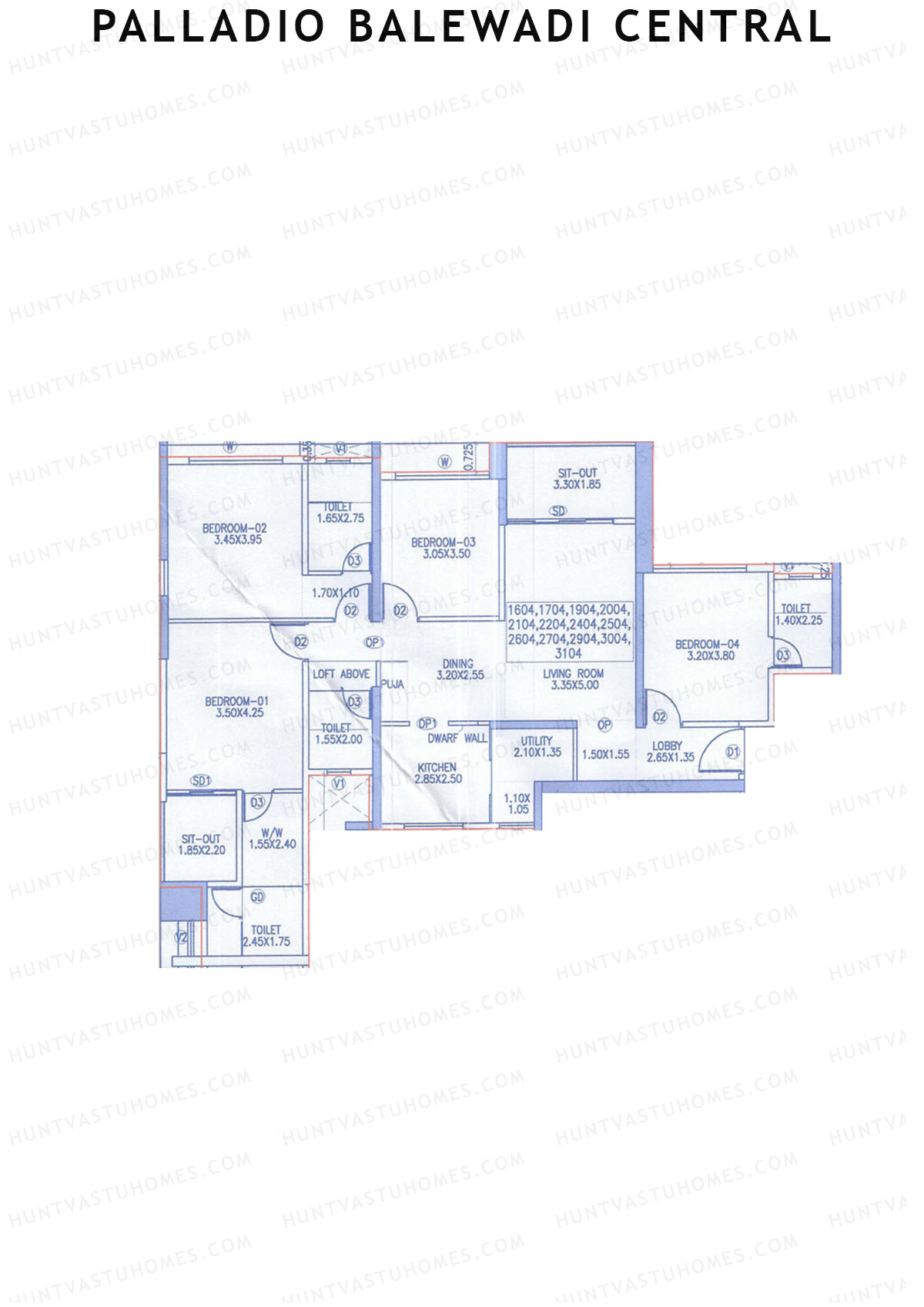 Palladio Balewadi Central Tower 2 Unit 4 Floor Plan
