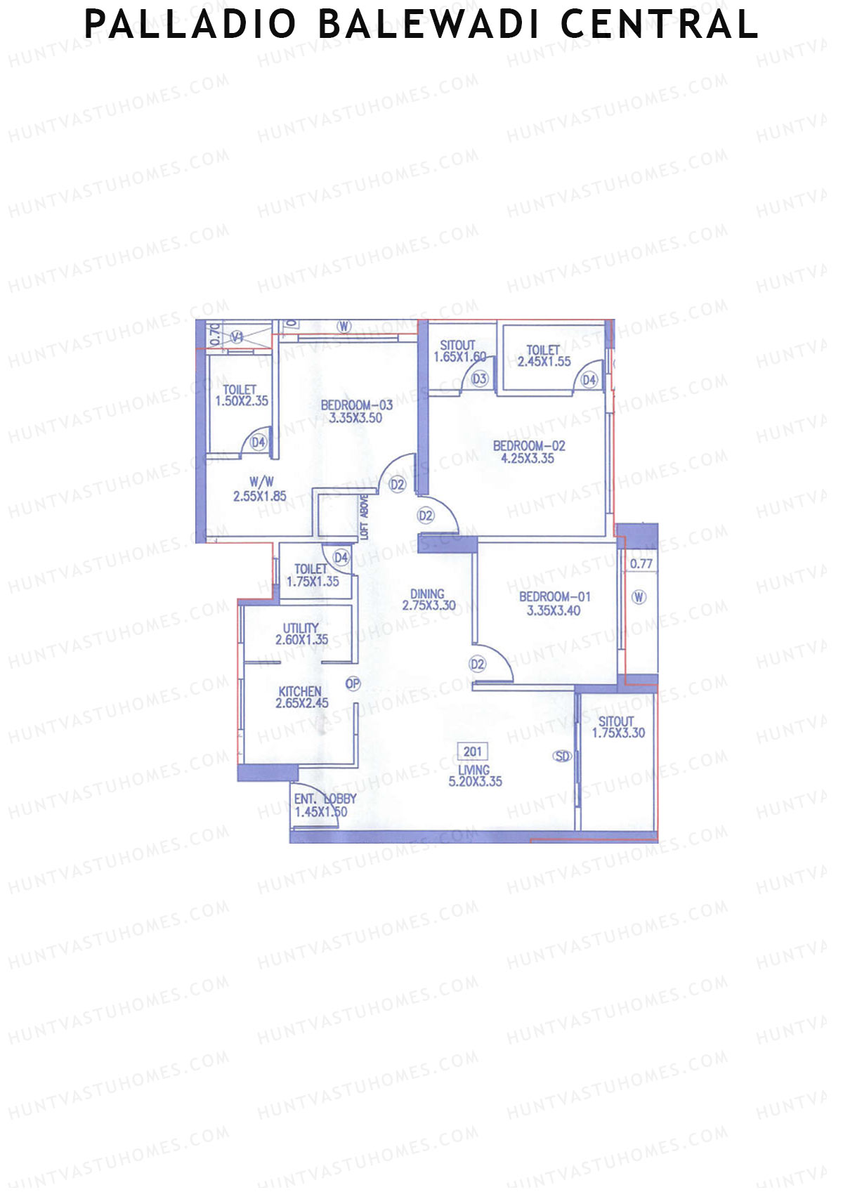 Palladio Balewadi Central Tower 5 Unit 1  Floor Plan