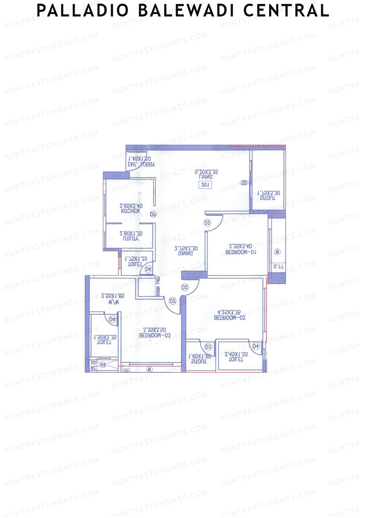 Palladio Balewadi Central Tower 5 Unit 2  Floor Plan