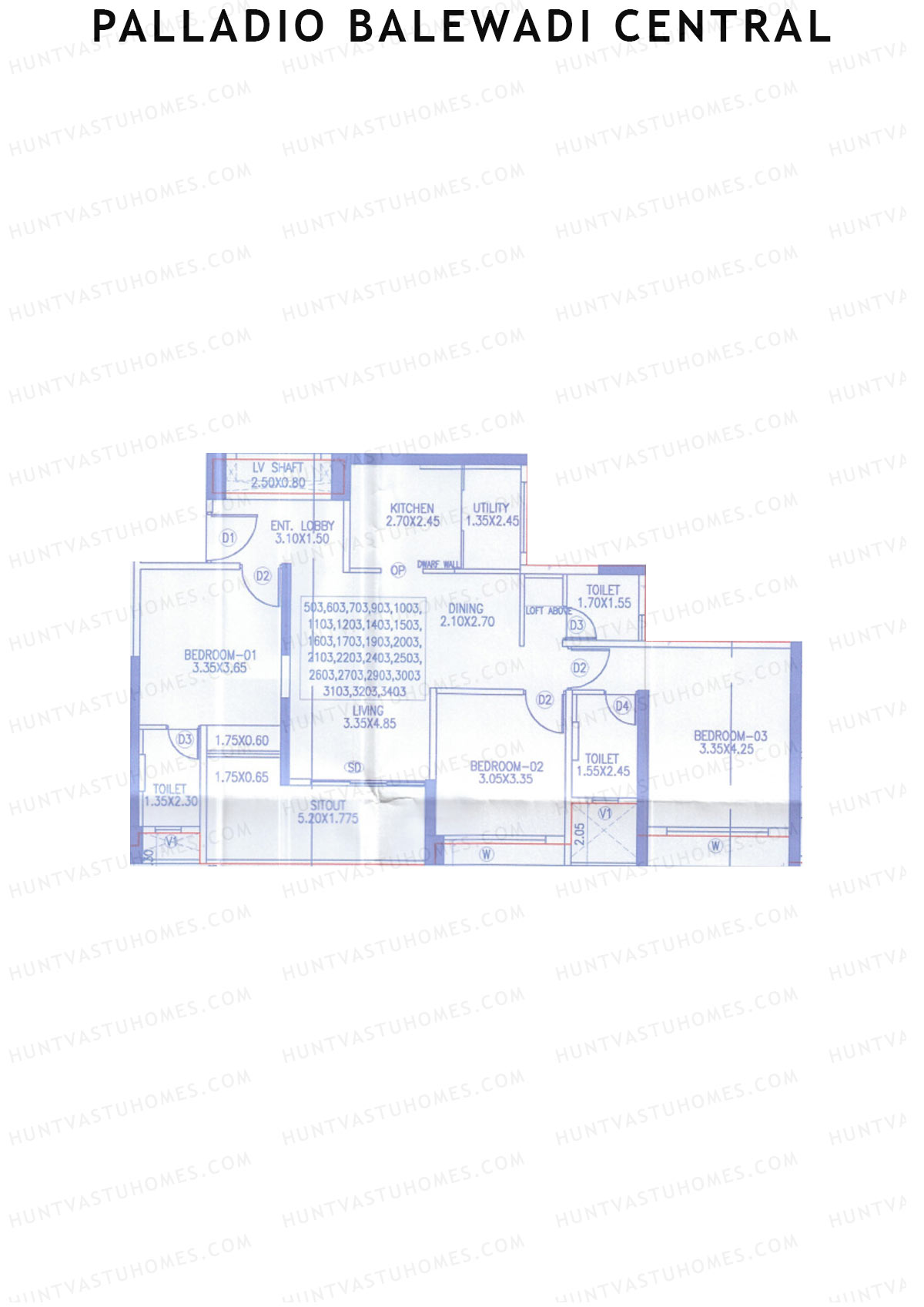 Palladio Balewadi Central Tower 5 Unit 3  Floor Plan