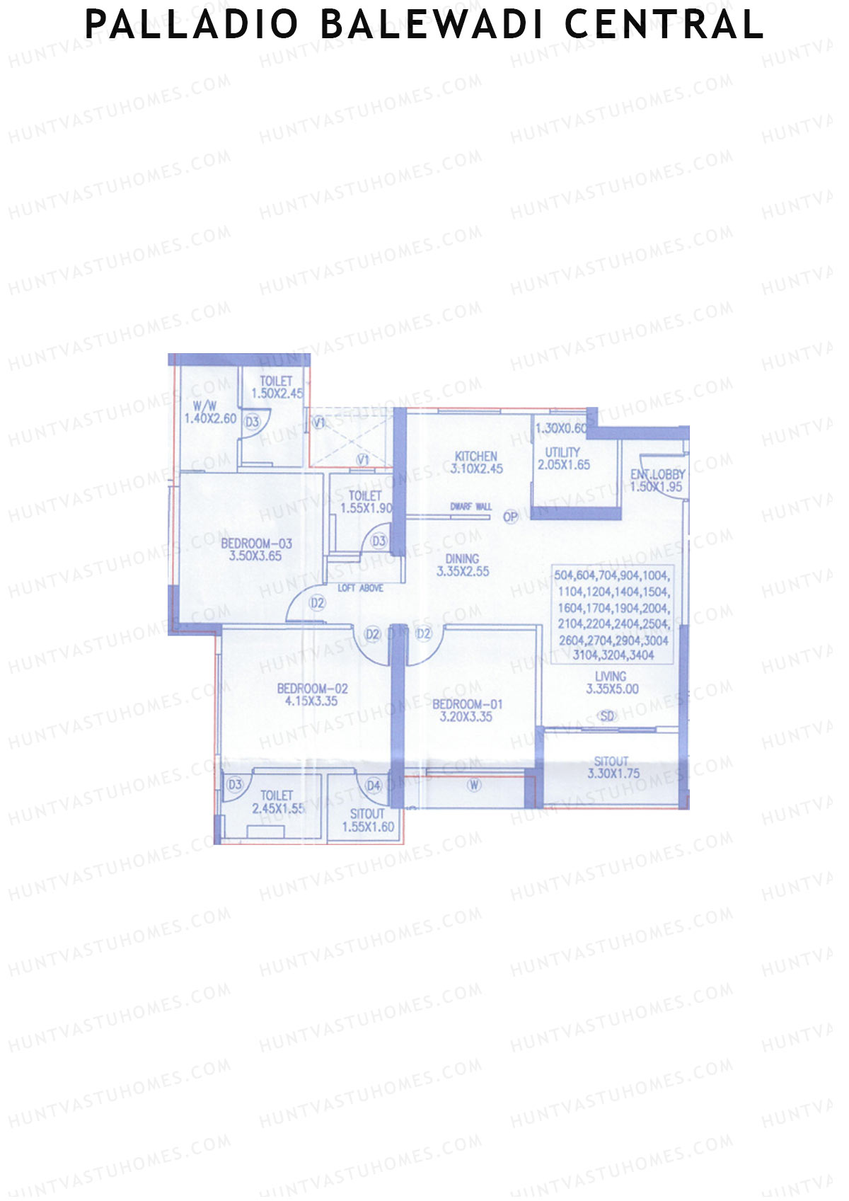 Palladio Balewadi Central Tower 5 Unit 4  Floor Plan