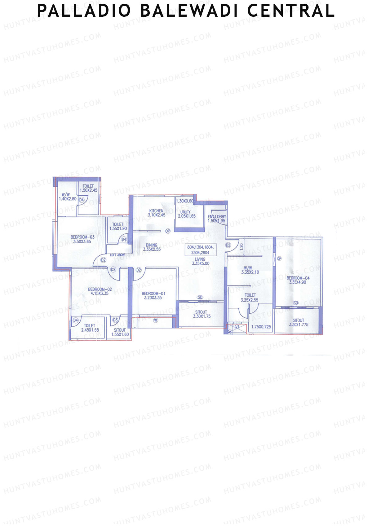 Palladio Balewadi Central Tower 5 Unit 4  Floor Plan