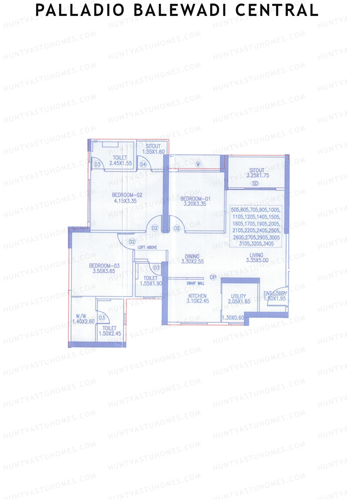 Palladio Balewadi Central Tower 5 Unit 5  Floor Plan