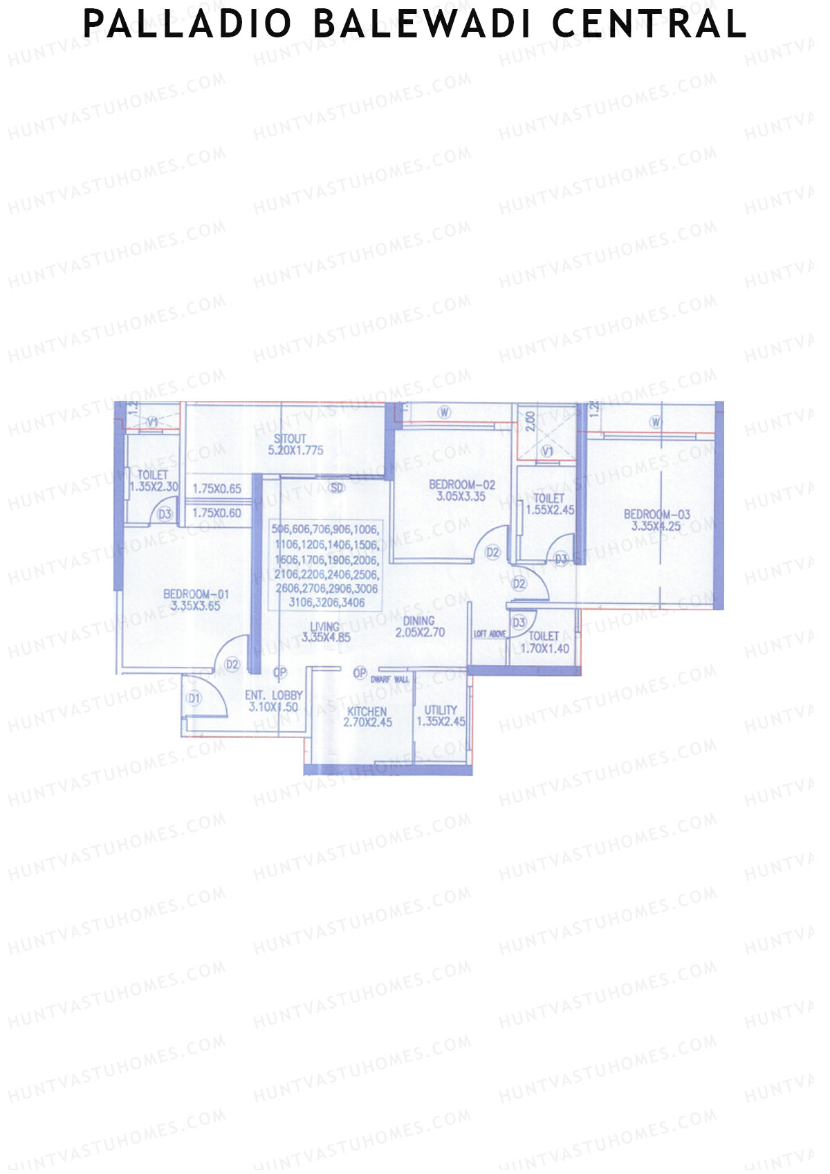 Palladio Balewadi Central Tower 5 Unit 6  Floor Plan