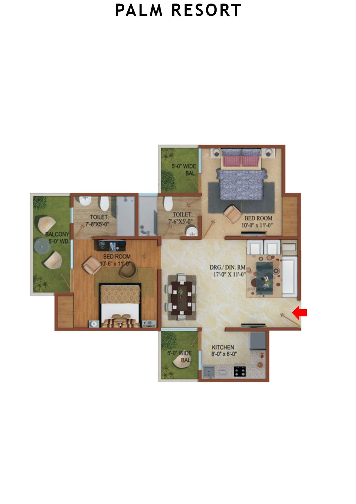 Palm Resort Tower A2 Unit 10 Floor Plan
