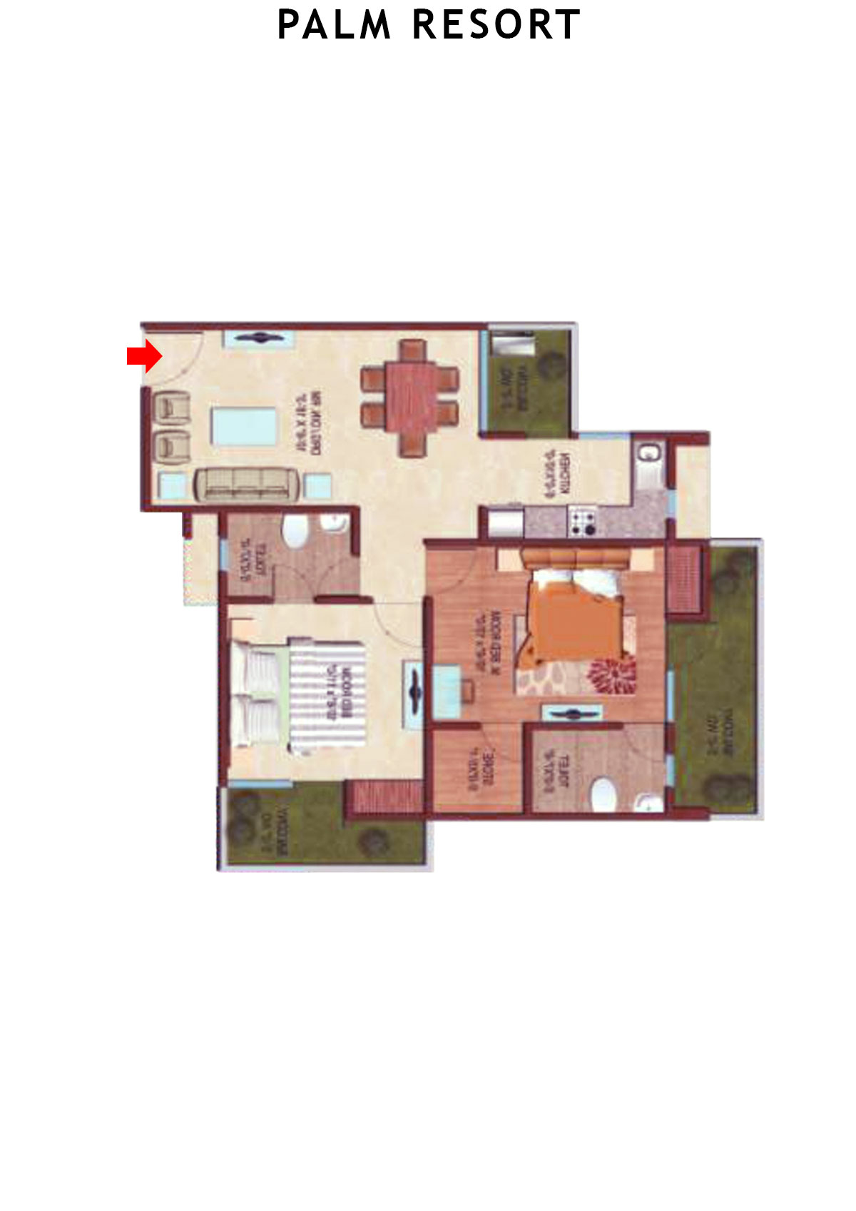 Palm Resort Tower A2 Unit 4 Floor Plan