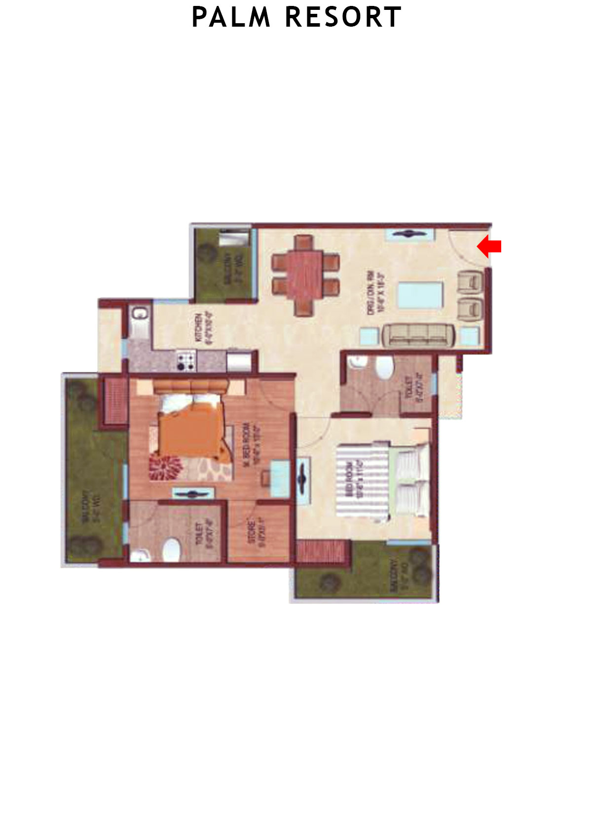 Palm Resort Tower A2 Unit 7 Floor Plan