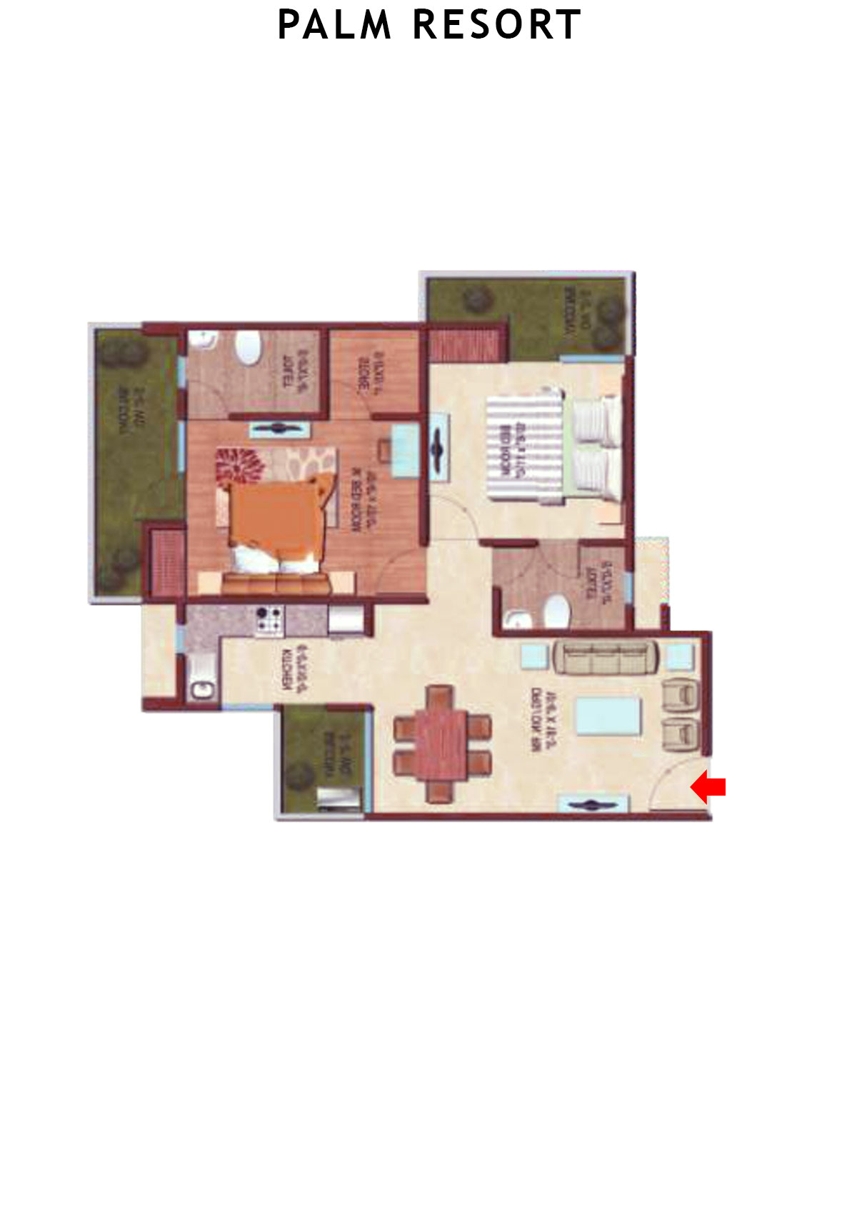 Palm Resort Tower A2 Unit 8 Floor Plan