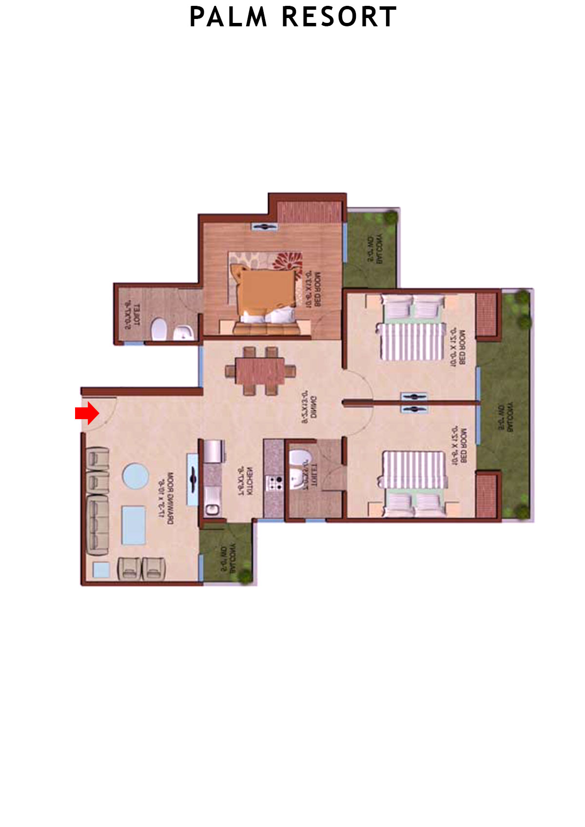 Palm Resort Tower D1 Unit 1 Floor Plan