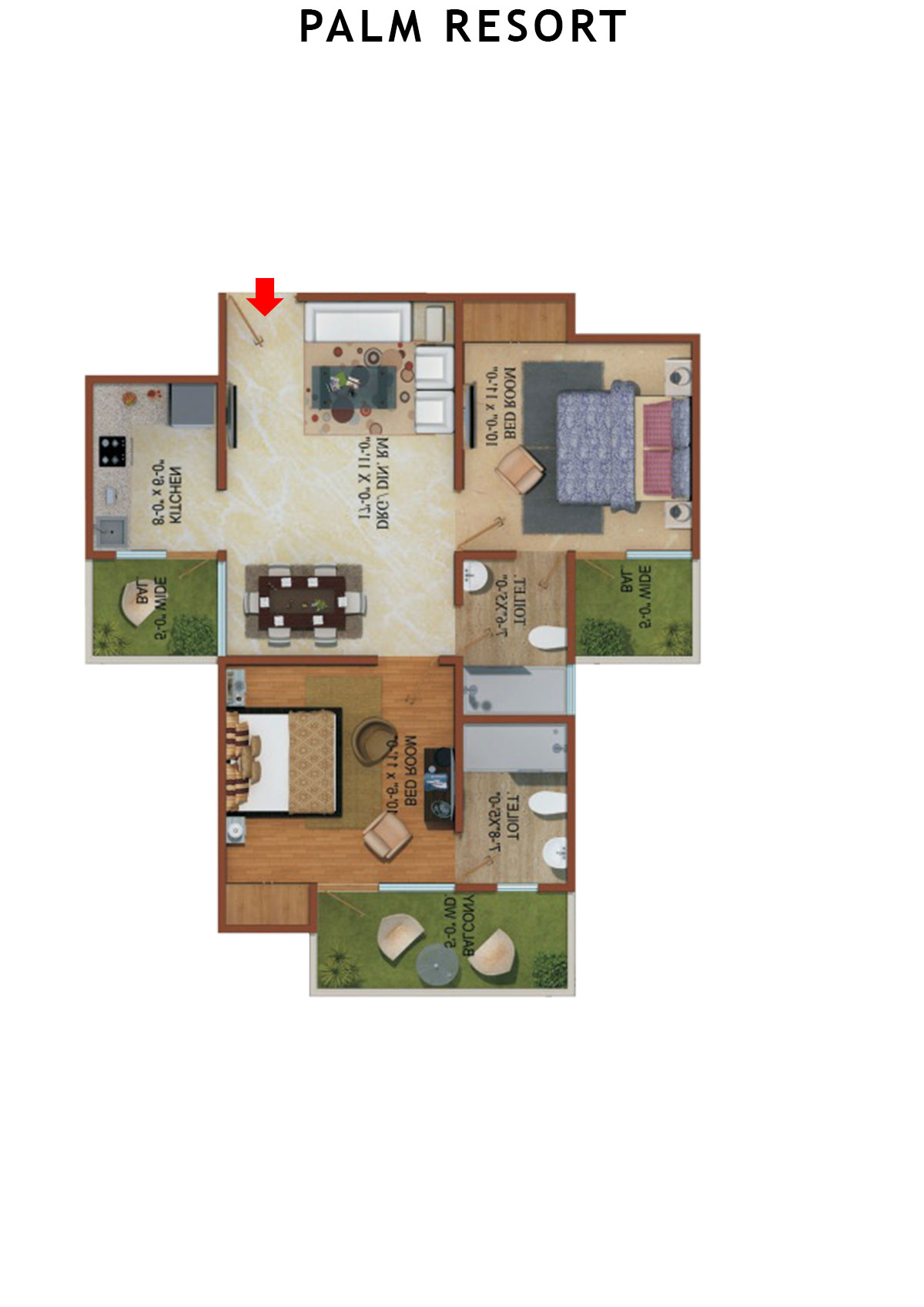Palm Resort Tower D2 Unit 6 Floor Plan
