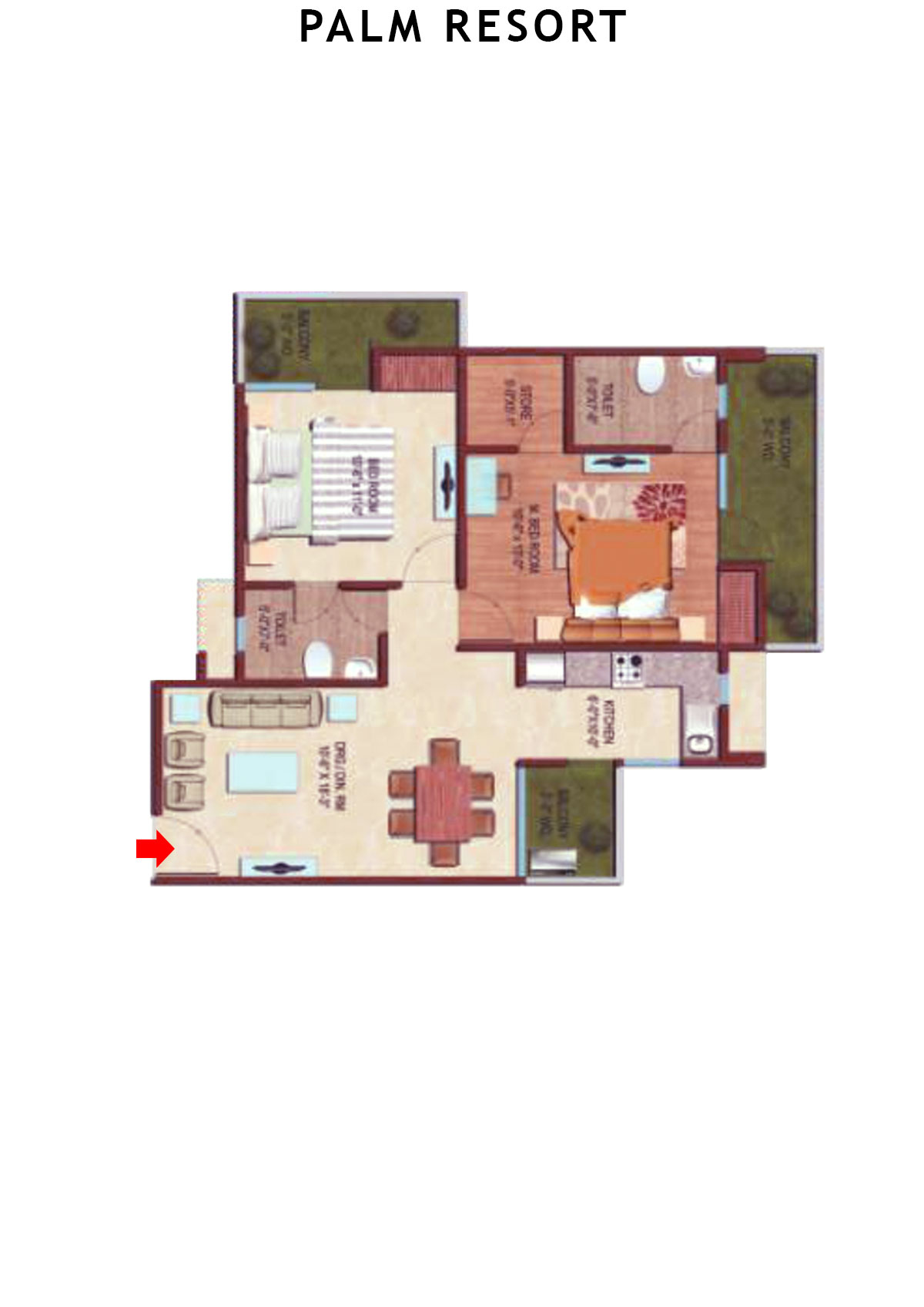 Palm Resort Tower G1 Unit 3 Floor Plan