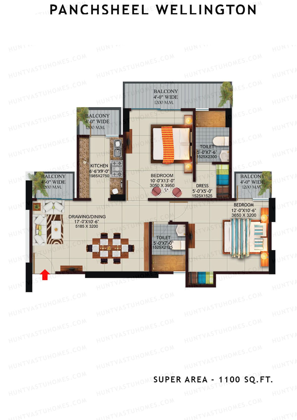 Panchsheel Wellington Block T7 Unit 4 Floor Plan