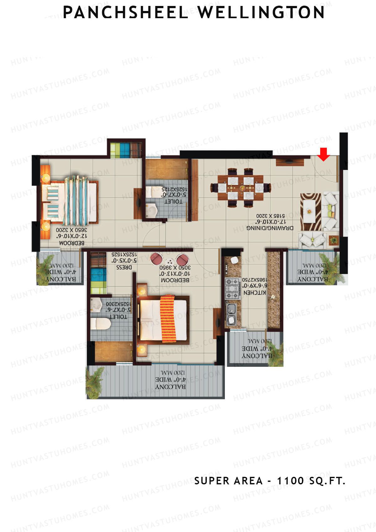 Panchsheel Wellington Block T8 Unit 5 Floor Plan