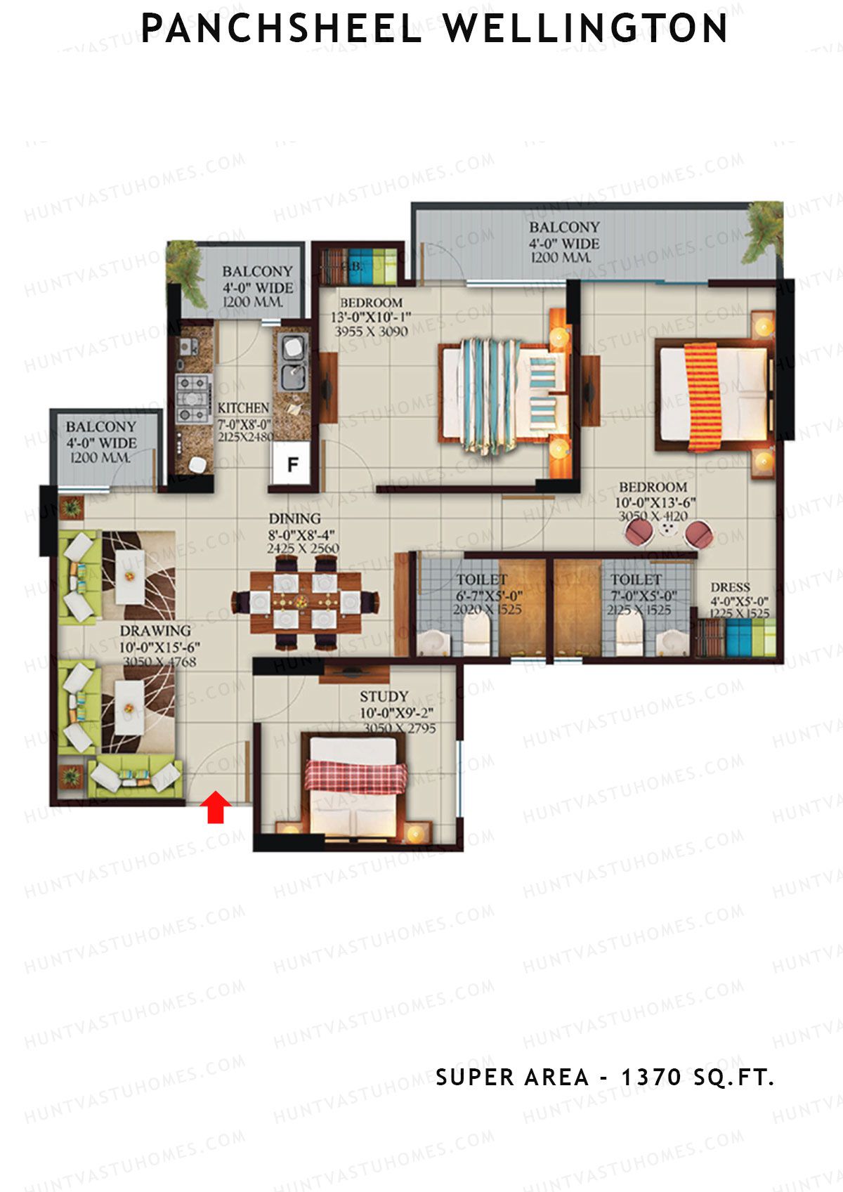 Panchsheel Wellington Block T7 Unit 2 Floor Plan
