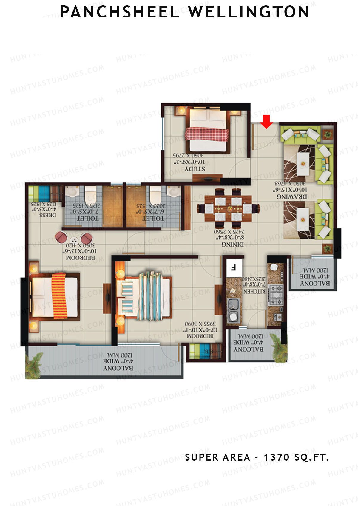 Panchsheel Wellington Block T7 Unit 6 Floor Plan