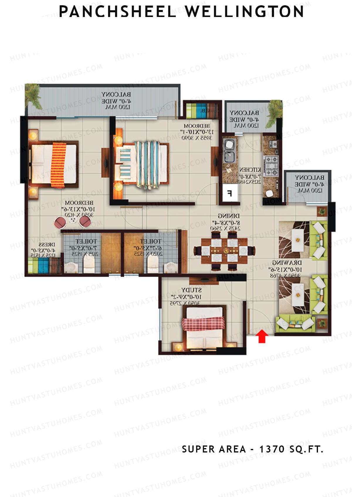 Panchsheel Wellington Block T8 Unit 2 Floor Plan