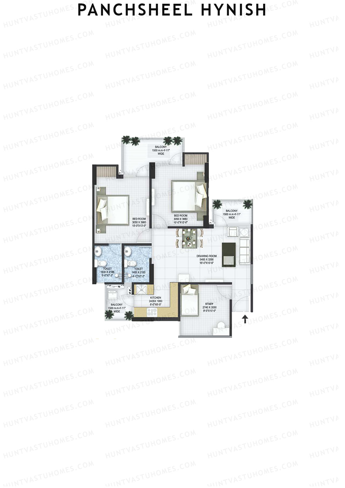 Panchsheel Hynish Tower 10 Unit 1 Floor Plan
