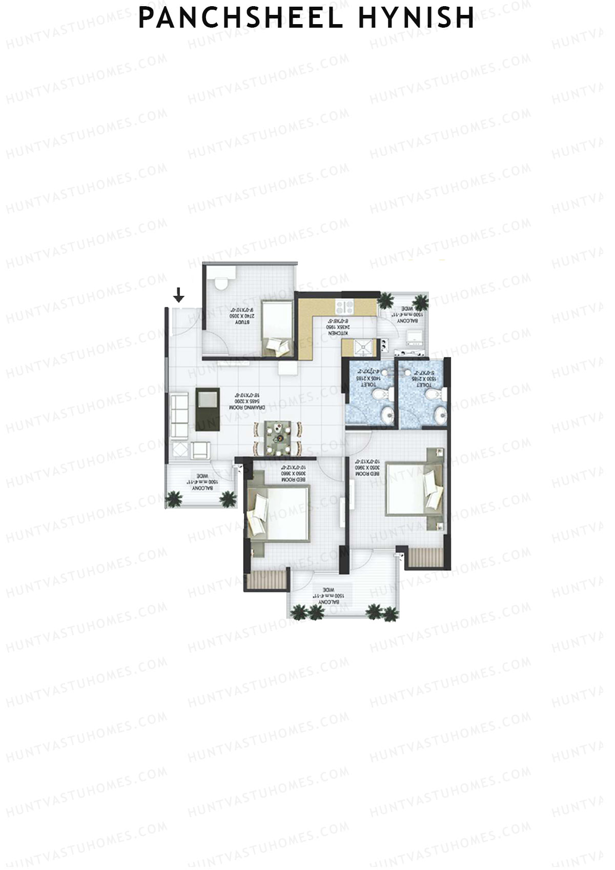 Panchsheel Hynish Tower 10 Unit 6 Floor Plan