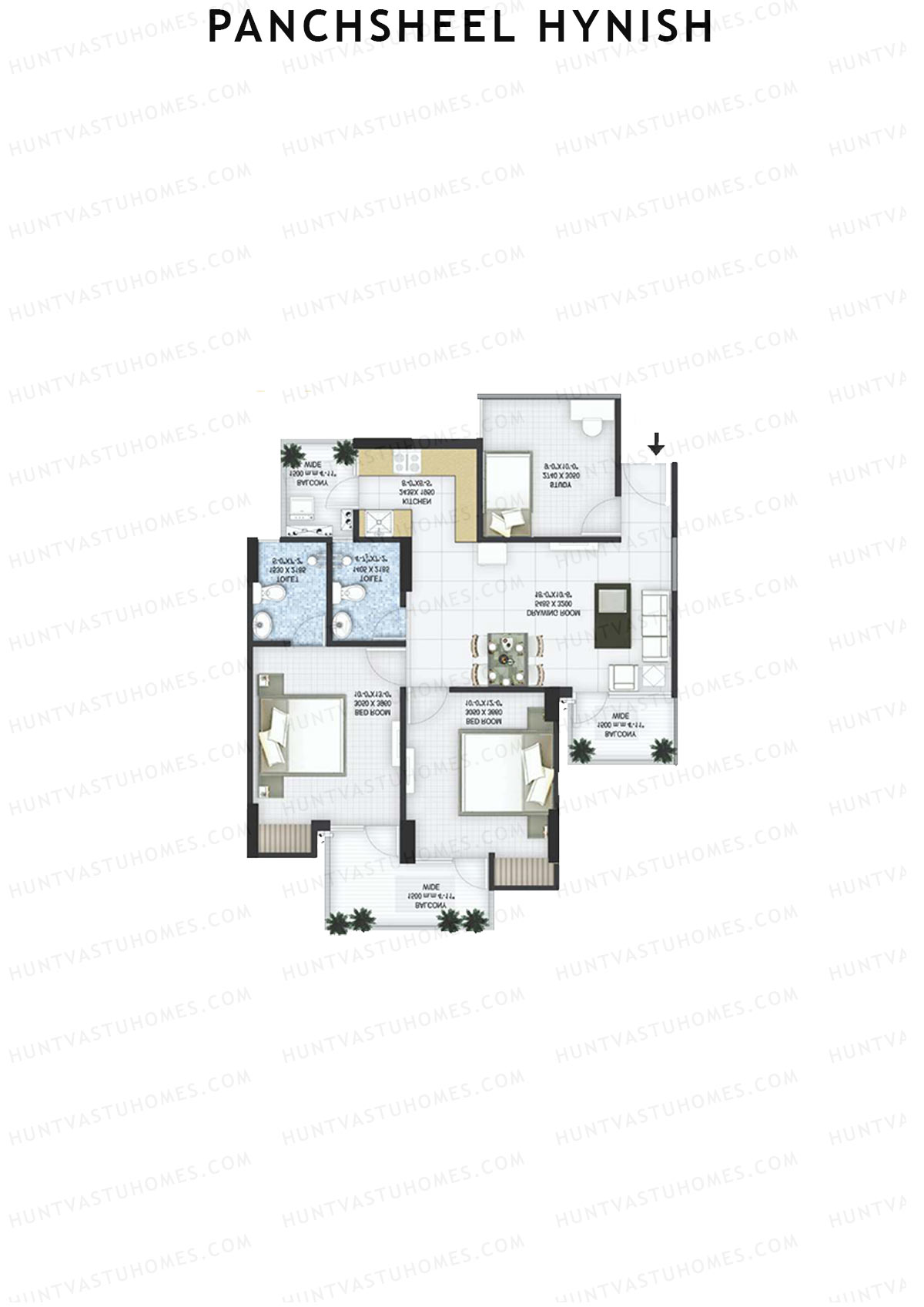 Panchsheel Hynish Tower 10 Unit 8 Floor Plan