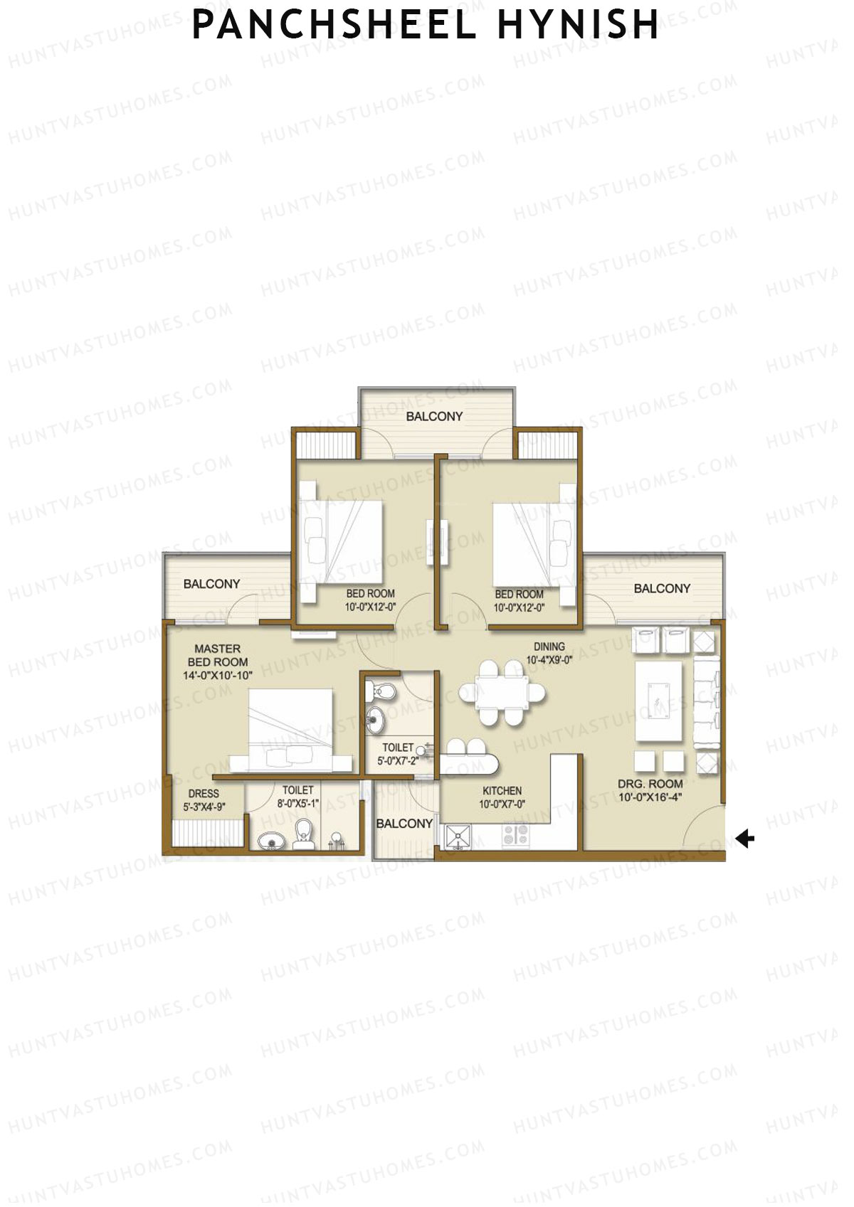 Panchsheel Hynish Tower 12 Unit 4 Floor Plan