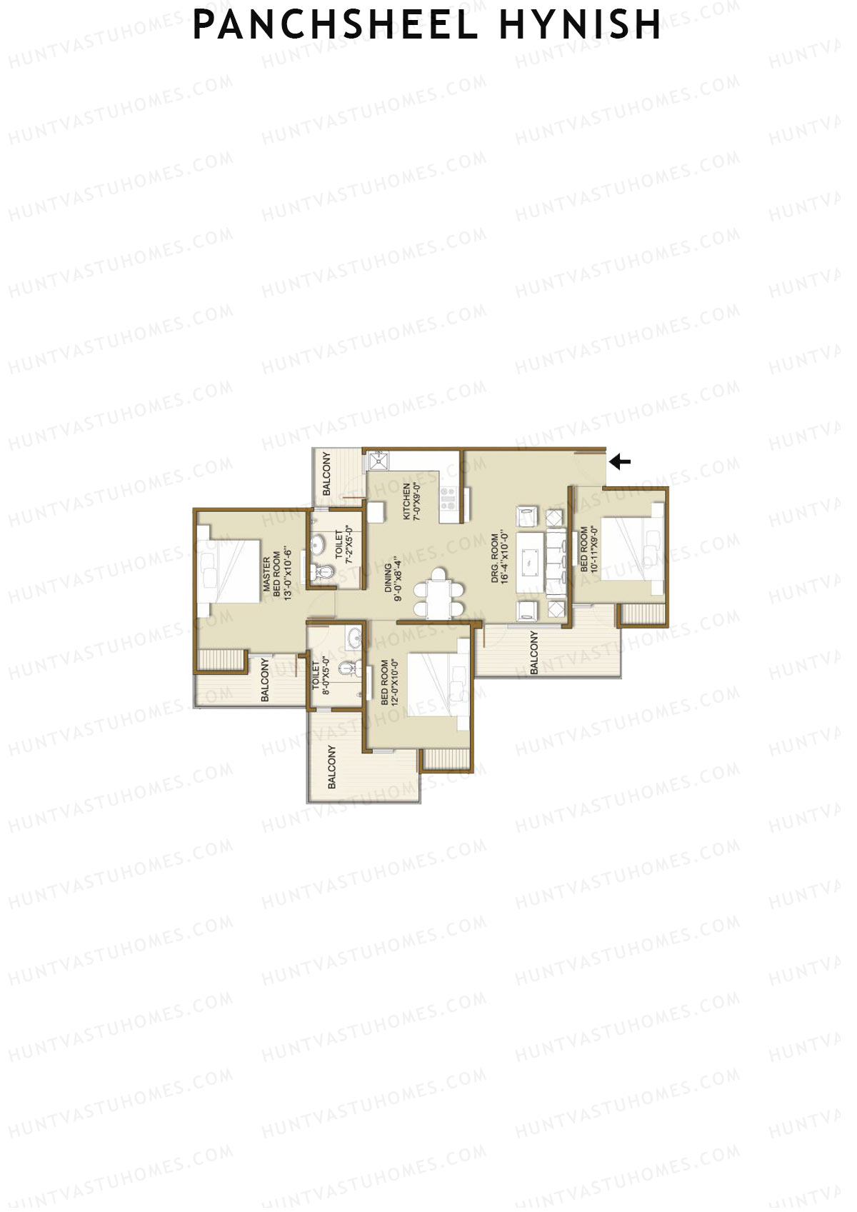 Panchsheel Hynish Tower 1 Unit 6 Floor Plan