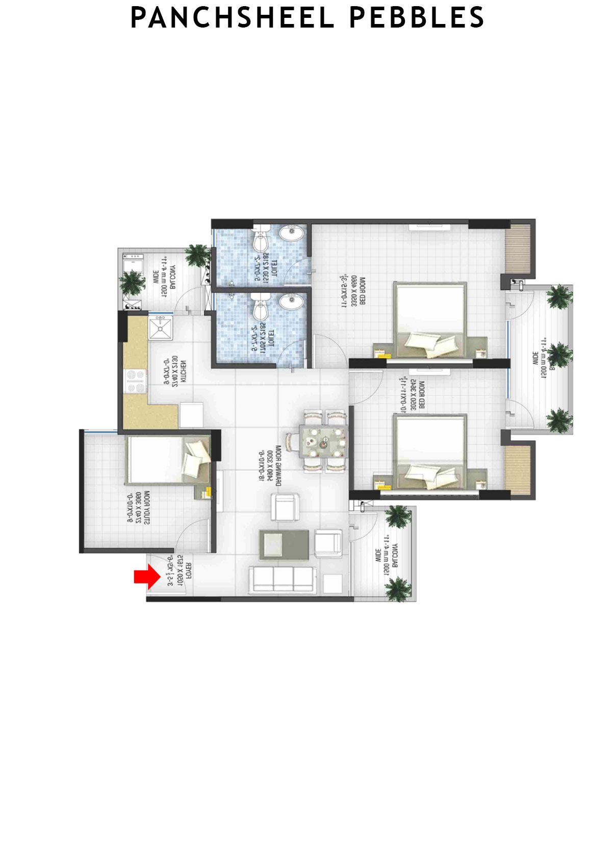 Panchsheel Pebbles Tower 3 Unit 3 Floor Plan