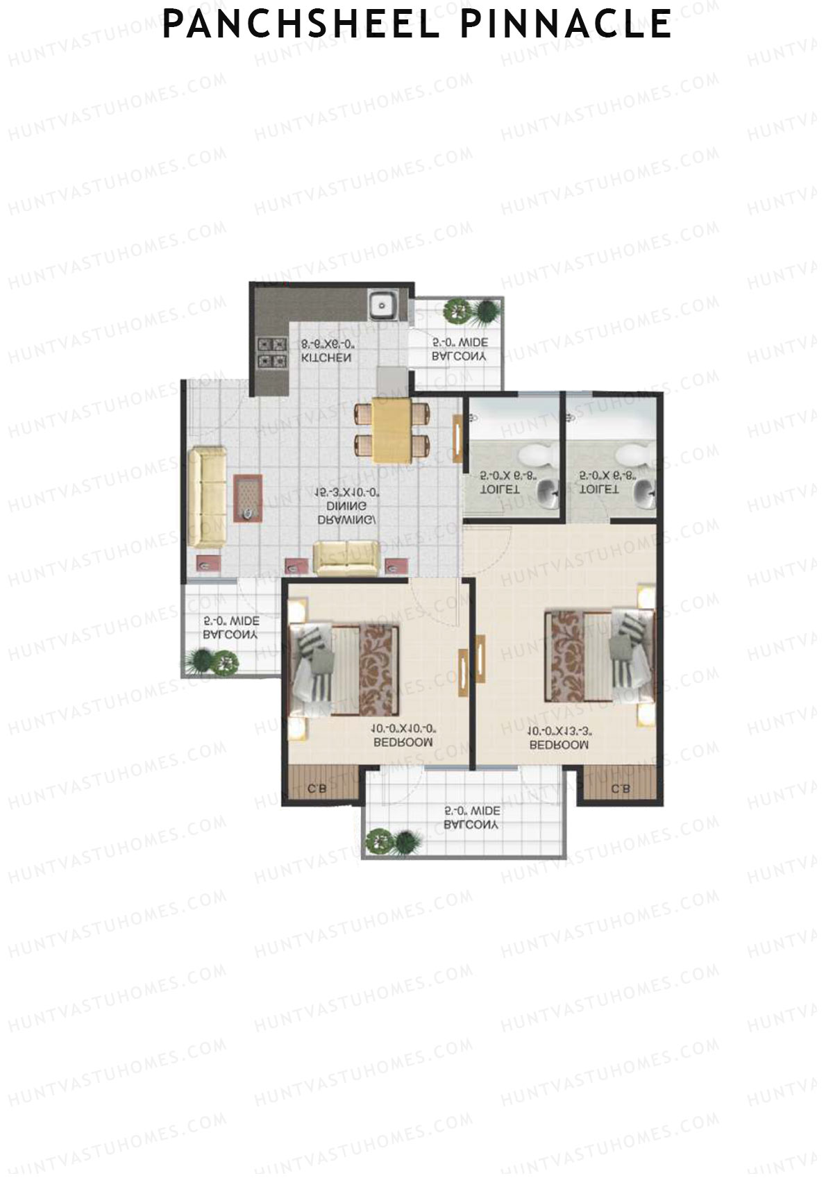 Panchsheel Pinnacle Tower F2 Unit 8 Floor Plan