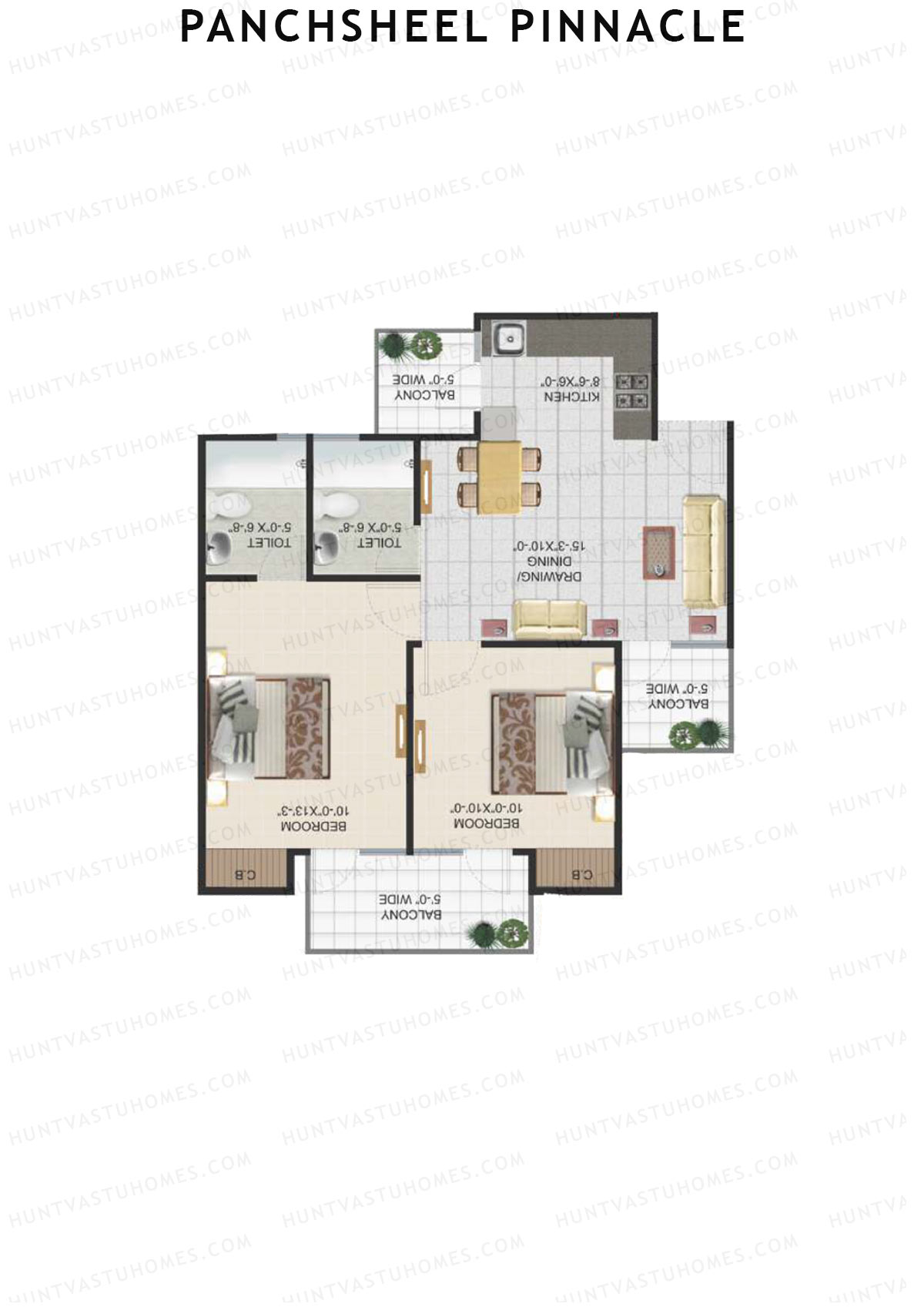 Panchsheel Pinnacle Tower F3 Unit 3 Floor Plan