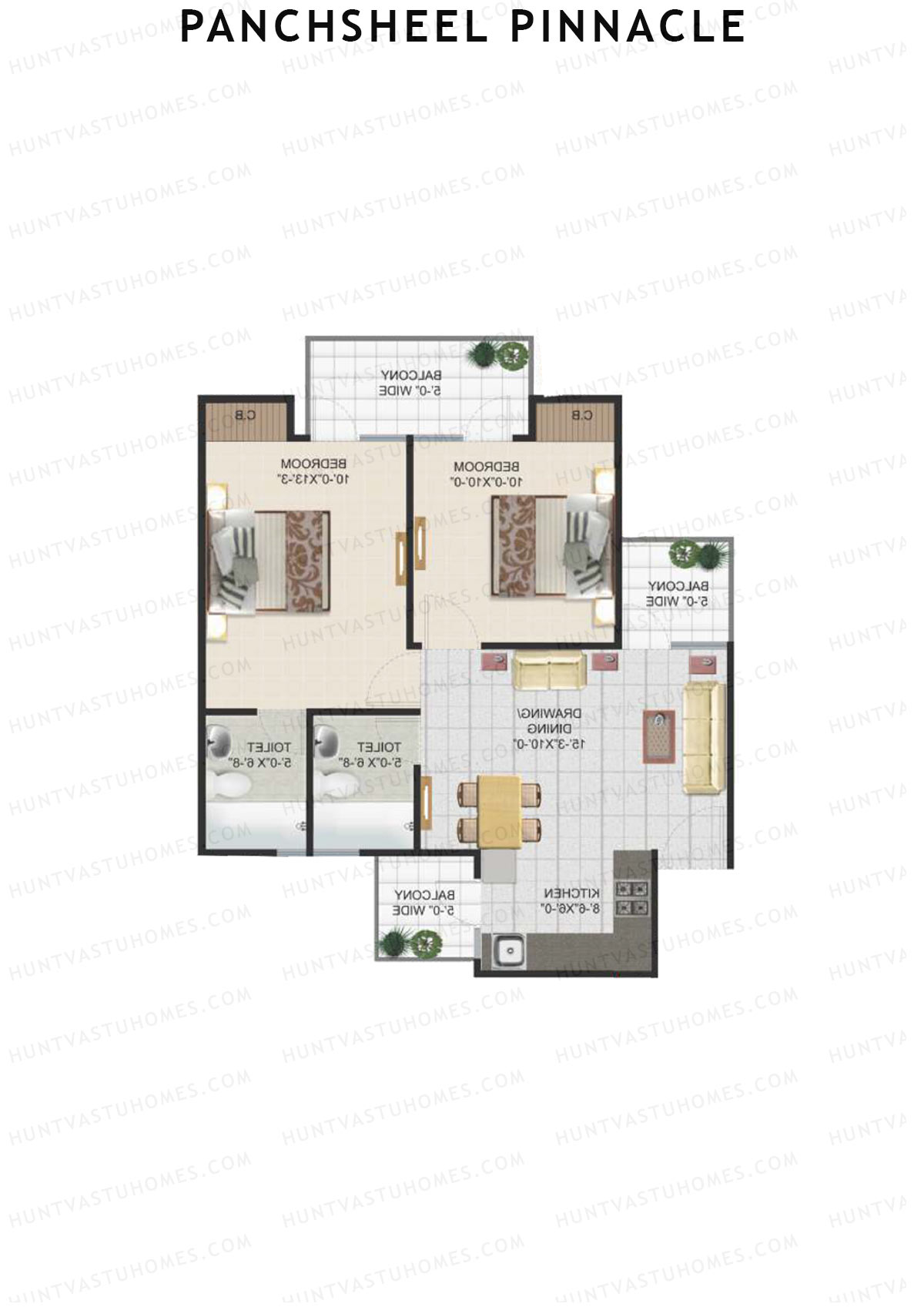 Panchsheel Pinnacle Tower F3 Unit 6 Floor Plan