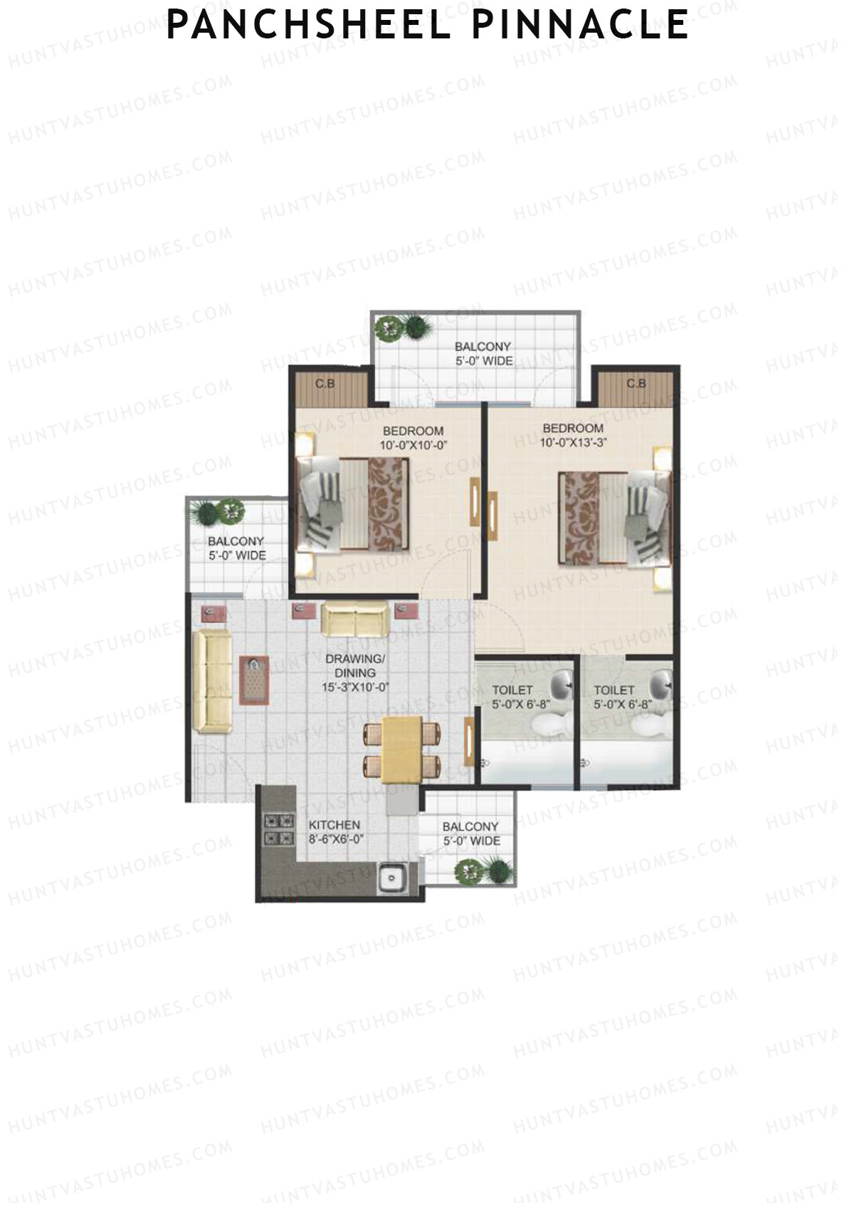 Panchsheel Pinnacle Tower F3 Unit 7 Floor Plan