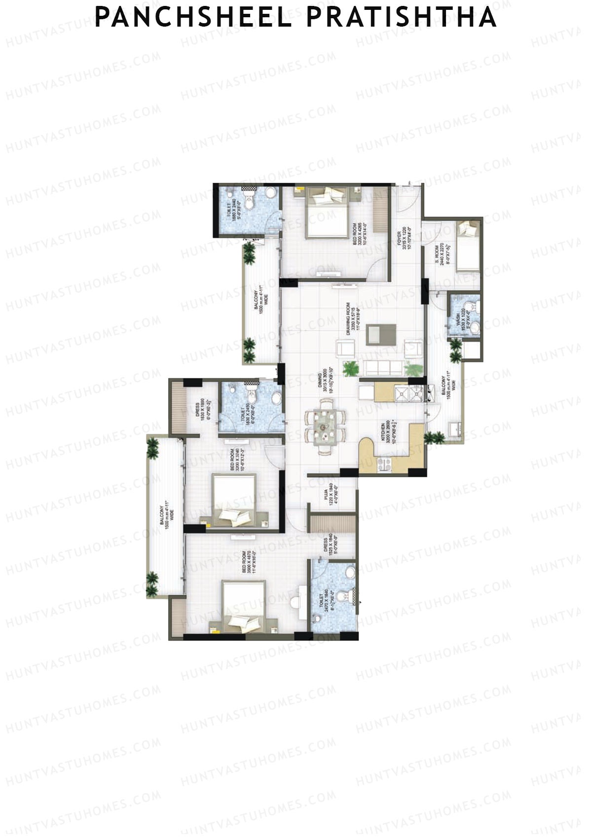 Panchsheel Pratishtha Block 1 Unit 1 Floor Plan