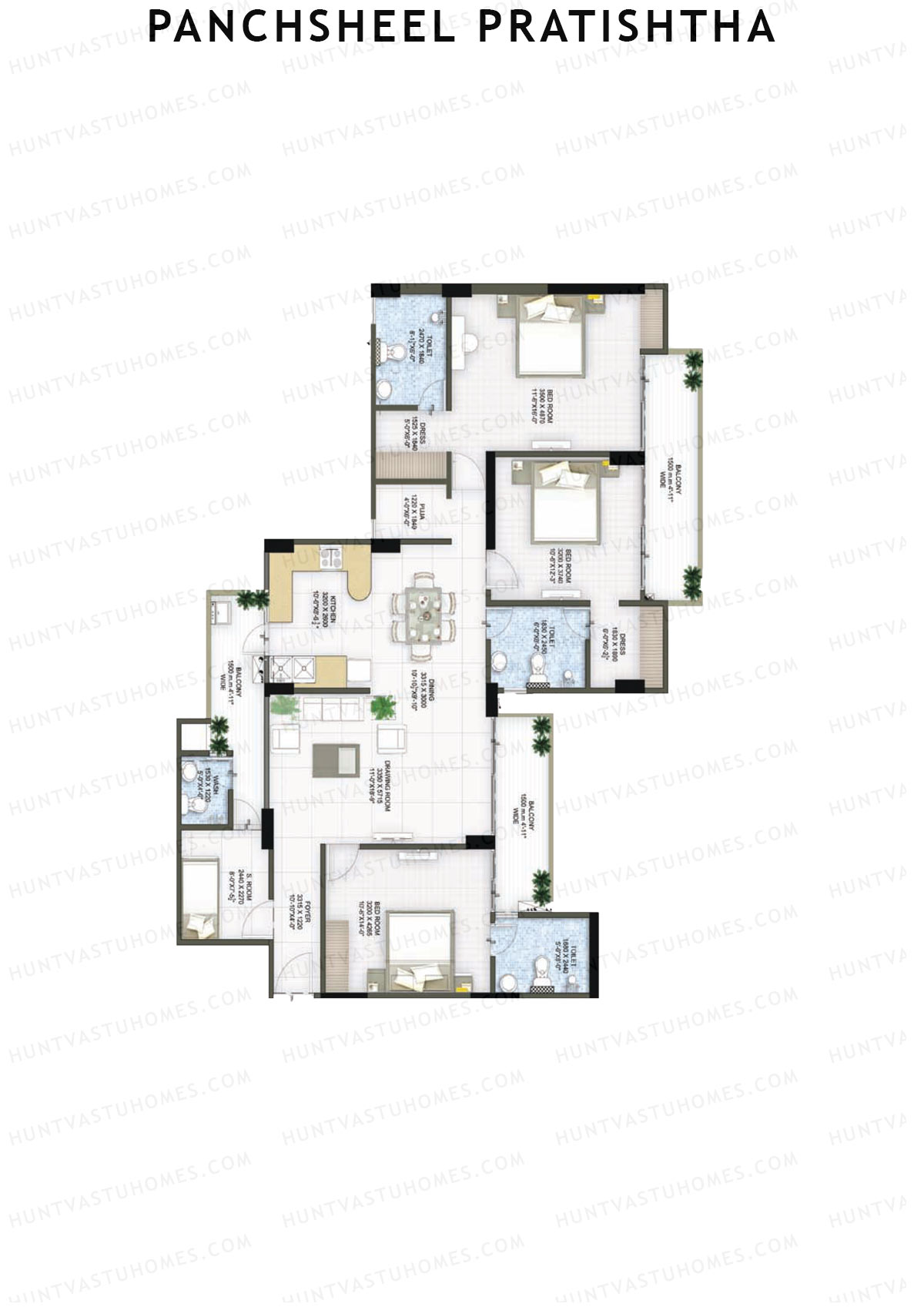 Panchsheel Pratishtha Block 1 Unit 3 Floor Plan