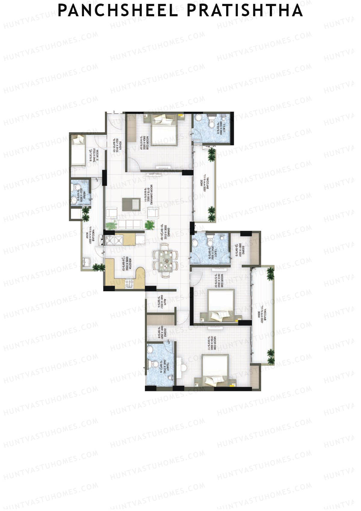 Panchsheel Pratishtha Block 1 Unit 4 Floor Plan