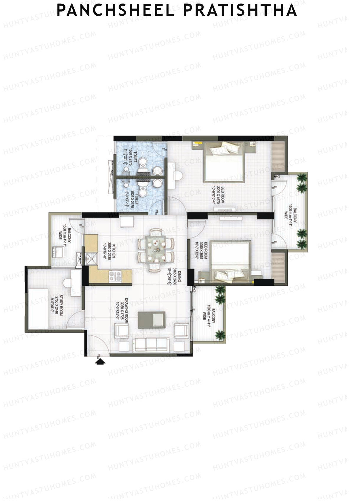 Panchsheel Pratishtha Block 3 Unit 3 Floor Plan