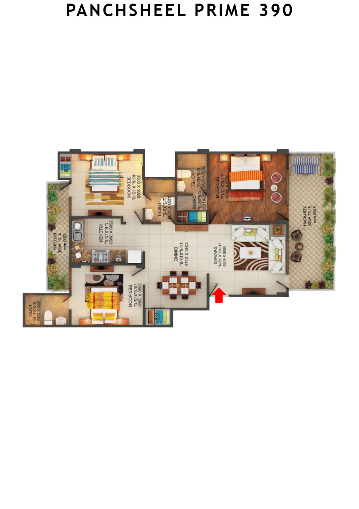 Panchsheel Prime 390 Block 33 Unit 1 Floor Plan